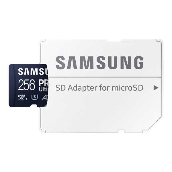 Samsung MicroSD Card PRO Ultimate 256 GB, microSDXC atminties kortelė, Flash atminties klasė U3, V30, A2, SD adapteris