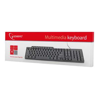 Gembird KB-UM-104 Compact multimedia keyboard USB, Keyboard layout US, Black, 420 g