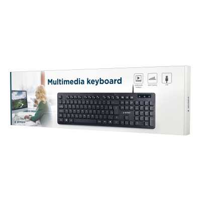 Gembird Multimedia Keyboard KB-MCH-04 Wired, US, Black