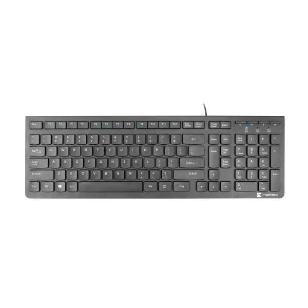 Natec Keyboard Discus 2 Slim Wired, JAV išdėstymas, USB 2.0, juoda