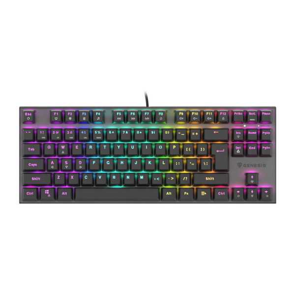 Genesis THOR 303 TKL, mechaninė žaidimų klaviatūra, RGB LED lemputė, JAV, juoda, laidinė, A tipo USB