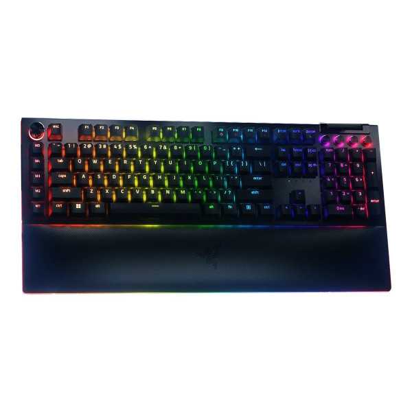 Razer mechaninė žaidimų klaviatūra BlackWidow V4 Pro RGB LED lemputė, JAV, laidinė, juoda, geltoni jungikliai, skaičių klaviatūr