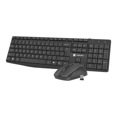 Natec Keyboard and Mouse Squid 2in1 Bundle Keyboard and Mouse Set, Wireless, US, Black