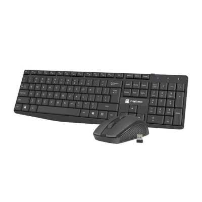 Natec Keyboard and Mouse Squid 2in1 Bundle Keyboard and Mouse Set, Wireless, US, Black