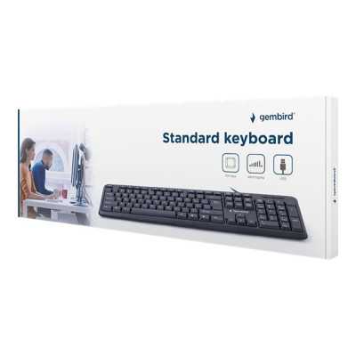 Gembird KB-U-103-RU Standard, Wired, Keyboard layout EN/RU, 1.4 m, Black, 424 g