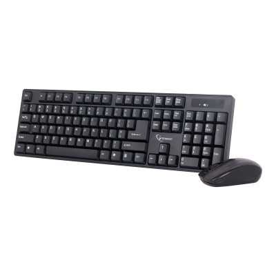 Gembird KBS-W-01 Keyboard and Mouse Set, Wireless, Mouse included, Batteries included, US, Black, Numeric keypad, 390 g