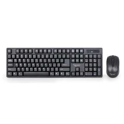 Gembird KBS-W-01 Keyboard and Mouse Set, Wireless, Mouse included, Batteries included, US, Black, Numeric keypad, 390 g