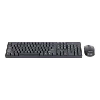 Gembird KBS-W-01 Keyboard and Mouse Set, Wireless, Mouse included, Batteries included, US, Black, Numeric keypad, 390 g