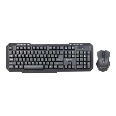 Gembird Desktop Set KBS-WM-02 Keyboard and Mouse Set, Wireless, Mouse included, US, US, Numeric keypad, 450 g, USB, Black, Wirel