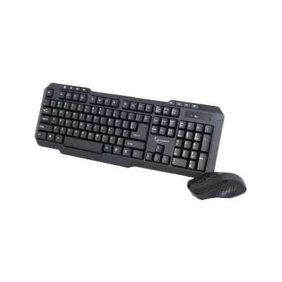 Gembird Desktop Set KBS-WM-02 Keyboard and Mouse Set, Wireless, Mouse included, US, US, Numeric keypad, 450 g, USB, Black, Wirel