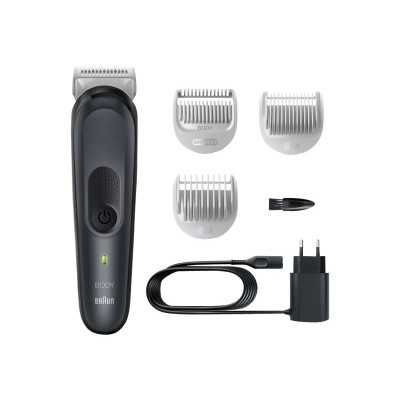 Braun Body Groomer BG3340 Cordless and corded, Operating time (max) 80 min, NiMH, Black/Grey