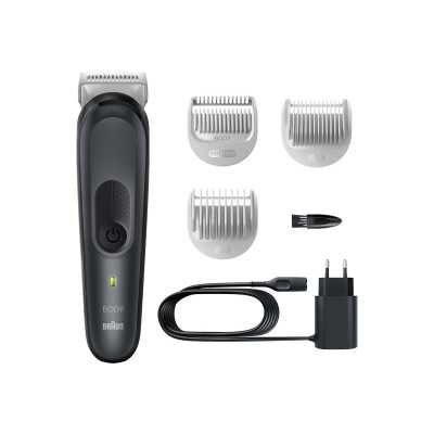 Braun Body Groomer BG3340 Cordless and corded, Operating time (max) 80 min, NiMH, Black/Grey