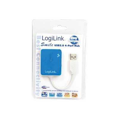 Logilink USB 2.0 Hub 4-Port, Smile, Blue