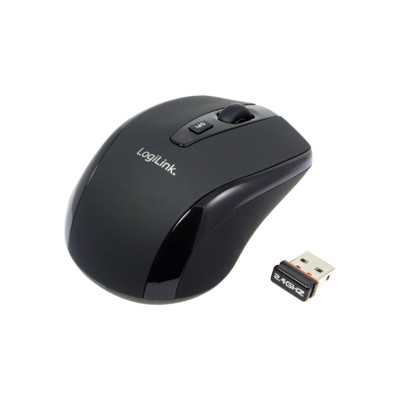 Logilink Maus optisch Funk 2.4 GHz wireless, Black, 2.4GH wireless mini mouse with autolink