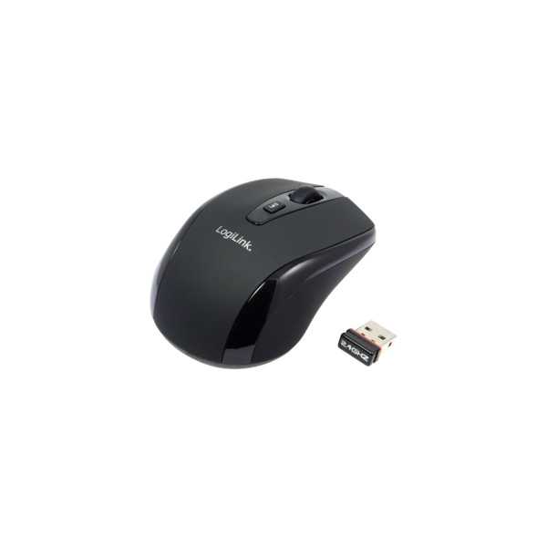 Logilink Maus optisch Funk 2.4 GHz wireless, Black, 2.4GH wireless mini mouse with autolink