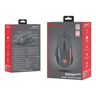 GENESIS Xenon 220 Gaming Mouse, 500 - 6400DPI, Wired, Black