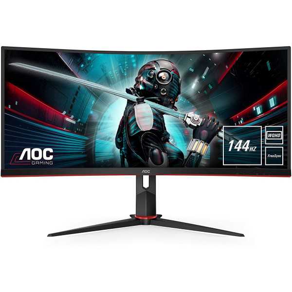 AOC žaidimų monitorius CU34G2X 34 colių, VA, QHD, 3440 x 1440 pikselių, 21:9, 1 ms, 300 cd/m, juodas