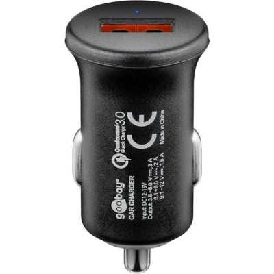 Goobay Quick Charge QC3.0 USB car fast charger USB 2.0 Female (Type A), Cigarette lighter Male