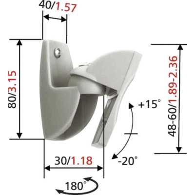 Vogels Loudspeaker Wall mount, VLB500, Turn, Tilt, Maximum weight (capacity) 5 kg, Silver