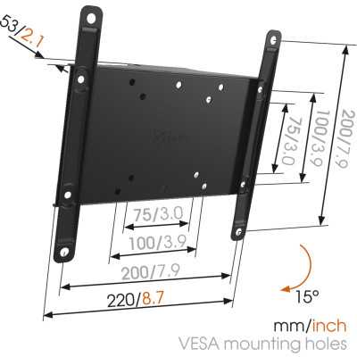 Vogels Wall mount, MA2010-A1 Tilt, Tilt, 26-40 ", Maximum weight (capacity) 30 kg, VESA 100x100, 100x200, 200x100, 200x200 mm, B