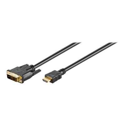 Goobay DVI-D/HDMI cable, gold-plated HDMI cable, 1.5 m, Black