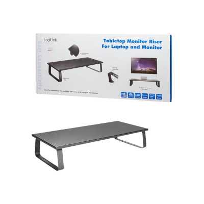 Logilink Tabletop Monitor Riser, Maximum weight (capacity) 20 kg, Black