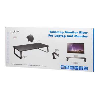 Logilink Tabletop Monitor Riser, Maximum weight (capacity) 20 kg, Black