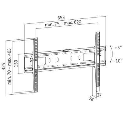 Logilink BP0018 TV Wall mount, 37"-70", tilt+5 -10 , 56mm