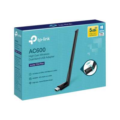 TP-LINK Dual Band USB 2.0 Adapter Archer T2U Plus 2.4GHz/5GHz, 802.11ac, 200+433 Mbps, 1xExternal antenna 5dBi