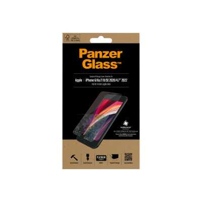 PanzerGlass Screen Protector, Iphone 6/6s/7/8/SE (2020), Glass, Crystal Clear, Rounded edges