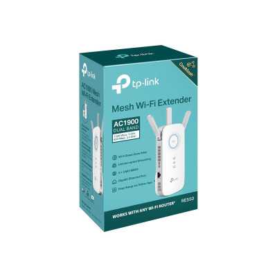 TP-LINK AC1900 Wi-Fi Range Extender RE550 802.11ac, 2GHz/5GHz, 600+1300 Mbit/s, 10/100/1000 Mbit/s, Ethernet LAN (RJ-45) ports 1