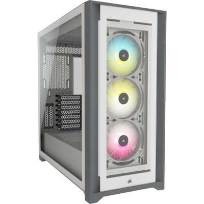 Corsair ATX PC Smart Case 5000X RGB Side window, White, Mid-Tower, Power supply included No