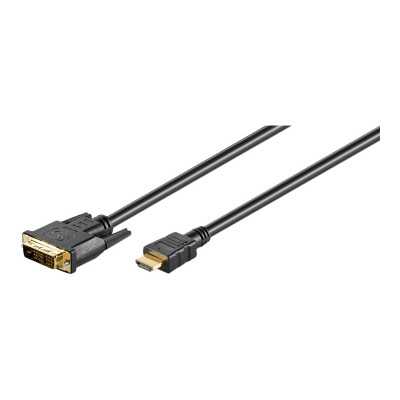 Goobay DVI-D/HDMI cable, gold-plated HDMI to DVI-D, 2 m