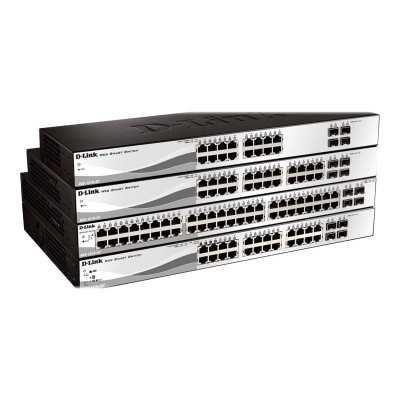 D-LINK DGS-1210-20, Gigabit Smart Switch with 16 10/100/1000Base-T ports and 4 Gigabit MiniGBIC (SFP) ports, 802.3x Flow Control