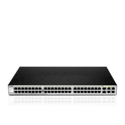 D-LINK DGS-1210-52, Gigabit Smart Switch with 48 10/100/1000Base-T ports and 4 Gigabit MiniGBIC (SFP) ports, 802.3x Flow Control