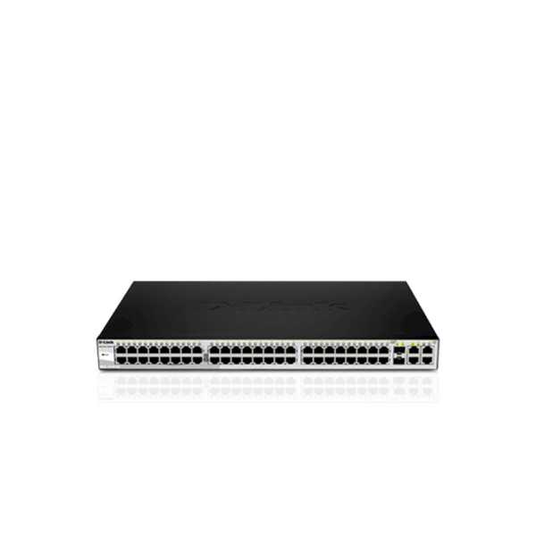 D-LINK DGS-1210-52, Gigabit Smart Switch su 48 10/100/1000Base-T prievadais ir 4 Gigabit MiniGBIC (SFP) prievadais, 802.3x sraut