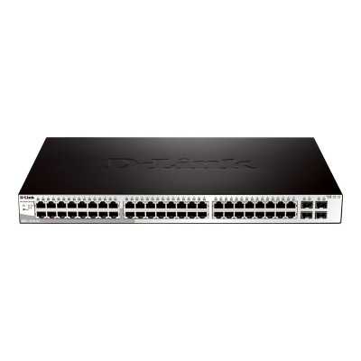 D-LINK DGS-1210-52, Gigabit Smart Switch with 48 10/100/1000Base-T ports and 4 Gigabit MiniGBIC (SFP) ports, 802.3x Flow Control