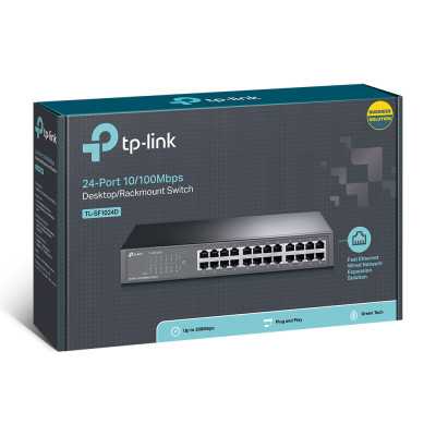 TP-LINK Switch TL-SF1024D Unmanaged, Desktop/Rackmountable, 10/100 Mbps (RJ-45) ports quantity 24