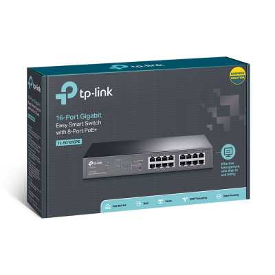 TP-LINK Switch TL-SG1016PE Web Managed, Desktop/Rackmountable, 1 Gbps (RJ-45) ports quantity 16, PoE+ ports quantity 8