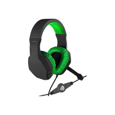 GENESIS ARGON 200 Gaming Headset, On-Ear, Wired, Microphone, Green