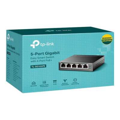 TP-LINK Switch TL-SG105PE Unmanaged, Desktop, 10/100/1000 Mbit/s, Ethernet LAN (RJ-45) ports 5, PoE+ ports quantity 4, Power sup