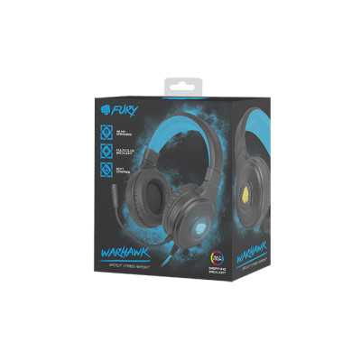 Fury Gaming Headset Warhawk Built-in microphone, Black/Blue