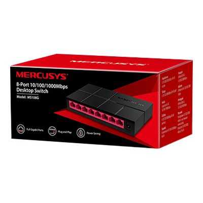 Mercusys Switch MS108G Unmanaged, Desktop, Power supply type External, Ethernet LAN (RJ-45) ports 8