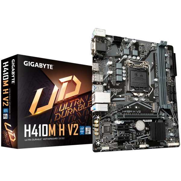 Gigabyte H410M H V2 1.0 M/B procesorių šeima Intel , Procesoriaus lizdas LGA1200, DDR4 DIMM, 2 atminties lizdai, Palaikomas stan