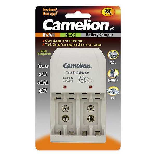 Camelion Plug-In Battery Charger BC-0904S 2x or 4xNi-MH AA/AAA or 1-2x 9V Ni-MH