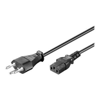 Goobay Power supply cord, Switzerland 93617 2 m, Black, Device socket C13 (IEC connection), Swiss male (type J, SEV 1011)