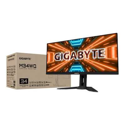 Gigabyte Gaming Monitor M34WQ-EK 34 ", IPS, WQHD, 3440 x 1440, 21:9, 1 ms, 400 cd/m , HDMI ports quantity 2, 144 Hz