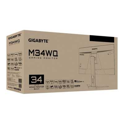 Gigabyte Gaming Monitor M34WQ-EK 34 ", IPS, WQHD, 3440 x 1440, 21:9, 1 ms, 400 cd/m , HDMI ports quantity 2, 144 Hz