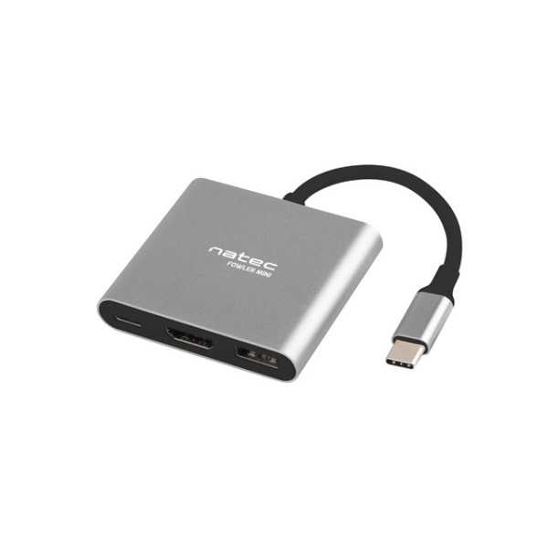 Natec kelių prievadų adapteris, Fowler, USB-C, HDMI, USB 3.0