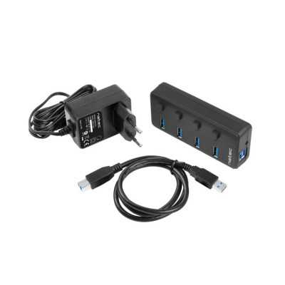 Natec USB 3.0 HUB, Mantis 2, 4-Port, On/Off with AC Adapter